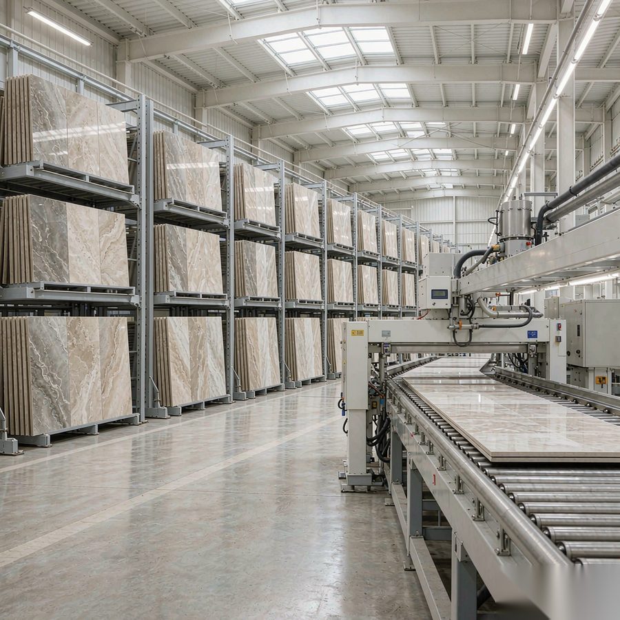 Ceramic tile production and storage