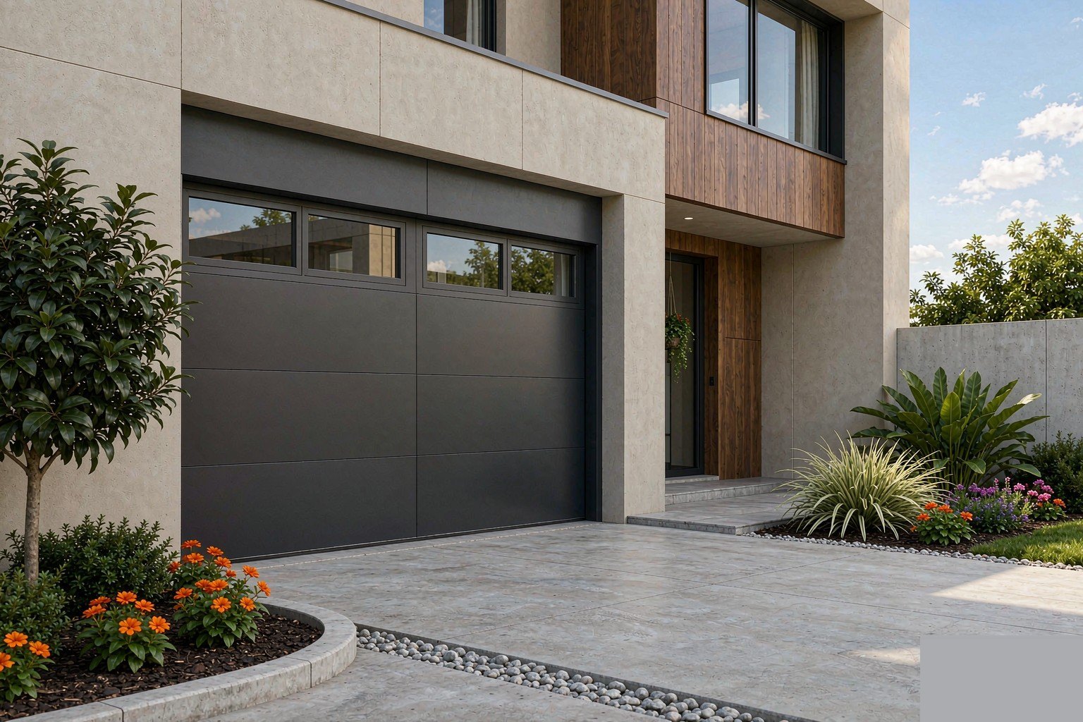 Modern garage door