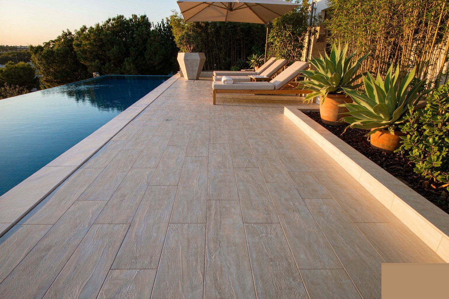 Outdoor pool and paving